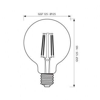 VIVALUX LED žárovka E27-Filament-GFV125-6W-2700K VIV003962