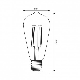 LED žárovka Filament-6W-E27-3000K-RETRO - VIVALUX VIV003695