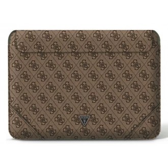 Guess PU 4G Triangle Metal Logo pouzdro na notebook 16" hnědé