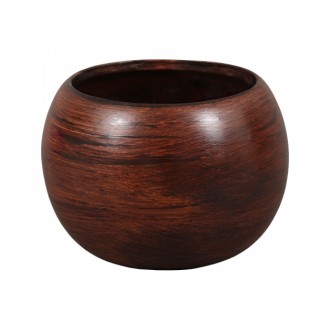 Obal na květináč keramický MANES WOOD hnědý mat 13 cm