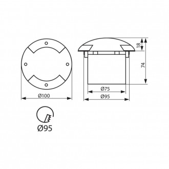VIVALUX LED zápustné nájezdové svítidlo 0,8W-6400K-IP65-šedé VIV004342