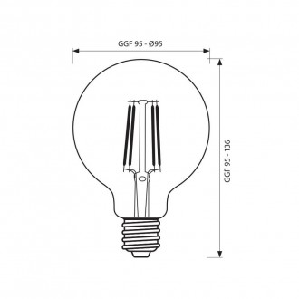 VIVALUX LED žárovka  E27 Filament 6W-2700K-GFV95-RETRO VIV003963