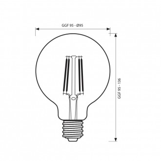 VIVALUX-LED žárovka E27-Filament-GGF95-8W-3000K VIV003693