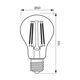 VIVALUX-LED žárovka Filament E27-8W-3000K-AF60 VIV003560