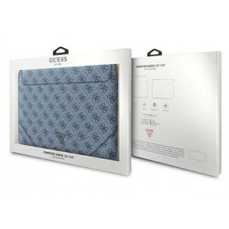 Guess pouzdro 13/14" modré logo 4G Uptown Triangle