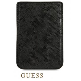 Guess Saffiano Cardslot Metal Logo černá