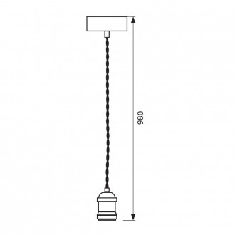 VIVALUX Napájecí kabel pro retro žárovky 1xE27-60W-230V-staré zláto VIV004124