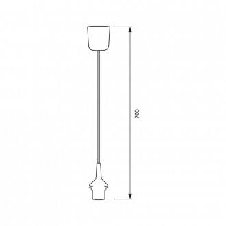 VIVALUX Závěsný kabel pro lustr s objímkou E27-hnedý-VIV000780 VIV000780