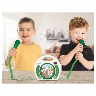 Přenosný CD přehrávač Zvířata se 2 mikrofony