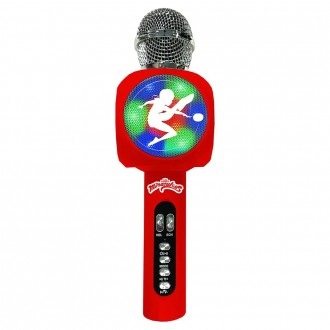 Bezdrátový karaoke mikrofon Kouzelná Beruška s vestavěným reproduktorem a světelnými efekty
