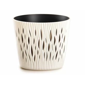 Obal na květník SANDY 2v1 plastový matný d26x22cm