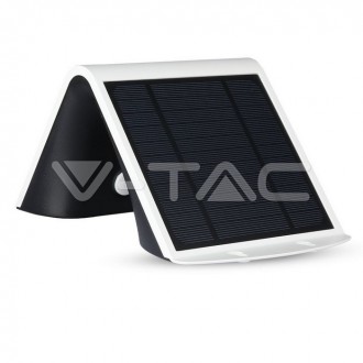 V-TAC LED solární nástěnné svítidlo s pohybovým senzorem-3W-IP65-VT-768-bílé SKU7523