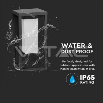 LED solární nástěnné svítidlo-2W-3000K-IP65-VT-77-šedé-V-TAC SKU784