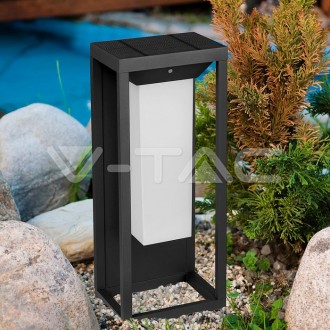LED solární nástěnné svítidlo-2W-3000K-IP65-VT-77-šedé-V-TAC SKU784