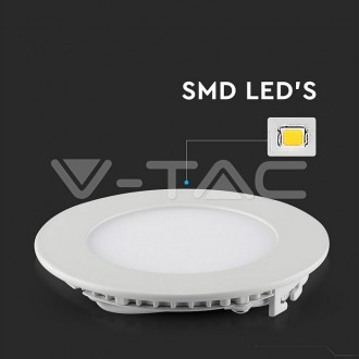 V-TAC LED panel podhledový kulatý 22W-IP20-bílý Barevná teplota (К): Neutrální bílá 4000K SKU6423