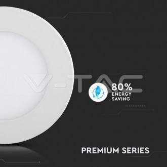 V-TAC LED panel podhledový kulatý 22W-IP20-bílý Barevná teplota (К): Neutrální bílá 4000K SKU6423