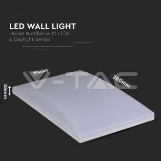 V-TAC LED svítidlo pro označení adresy se senzorem 10W-800LM SKU781
