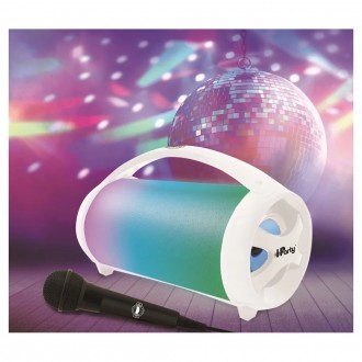 Přenosný reproduktor iParty Boombox s mikrofonem a světelnými efekty