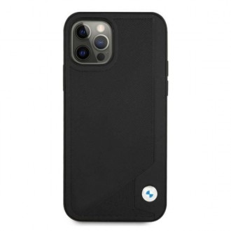 BMW Signature Leather Debossed Stripes Kryt pro iPhone 12/12 Pro 6.1 B