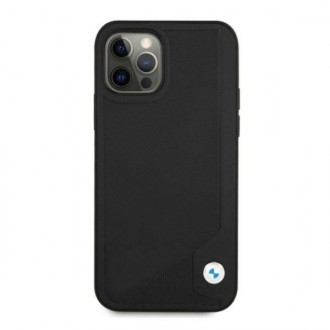 BMW Signature Leather Debossed Stripes Kryt pro iPhone 12/12 Pro 6.1 B