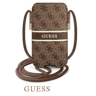 Guess PU 4G Printed Stripe Pouch S/M Brown