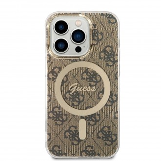 Guess 4G MagSafe Kompatibilní Zadní Kryt + Bezdrátová Nabíječka pro iPhone 14 Pro