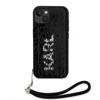 Karl Lagerfeld Sequins Reversible Zadní Kryt pro iPhone 14 Black/Silver