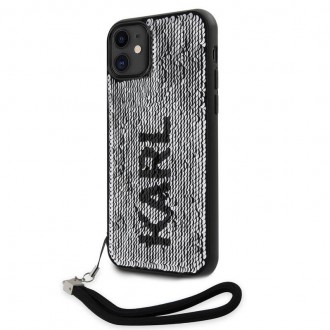 Karl Lagerfeld Sequins Reversible Zadní Kryt pro iPhone 11 Black/Silver