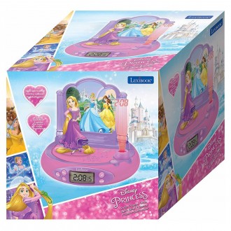 Dětský budík Disney Princess s rádiem a projektorem