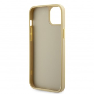 Guess Rhinestones Triangle Metal Logo Kryt pro iPhone 14 zlatý