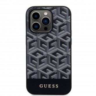 Guess PU G Cube MagSafe Kompatibilní Zadní Kryt pro iPhone 14 Pro Black