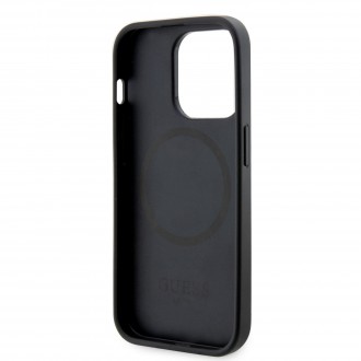 Guess PU G Cube MagSafe Kompatibilní Zadní Kryt pro iPhone 14 Pro Black