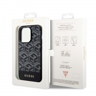Guess PU G Cube MagSafe Kompatibilní Zadní Kryt pro iPhone 14 Pro Black