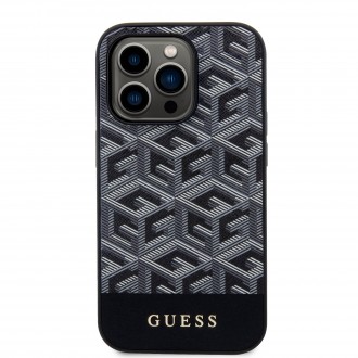 Guess PU G Cube MagSafe Kompatibilní Zadní Kryt pro iPhone 13 Pro Black