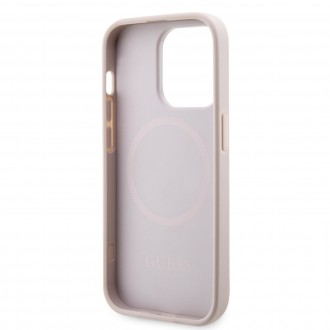 Guess PU G Cube MagSafe Kompatibilní Zadní Kryt pro iPhone 13 Pro růžový