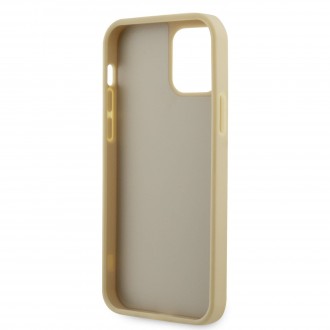 Guess Rhinestones Triangle Metal Logo Kryt pro iPhone 12/12 Pro zlatý
