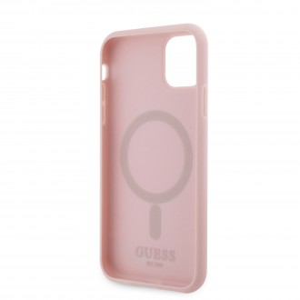 Guess PU G Cube MagSafe Kompatibilní Zadní Kryt pro iPhone 11 růžový