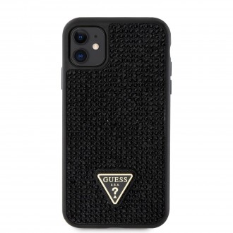 Guess Rhinestones Triangle Metal Logo Kryt pro iPhone 11 černý