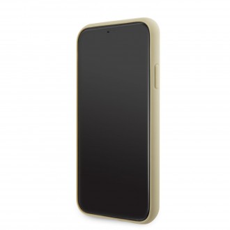 Guess Rhinestones Triangle Metal Logo Kryt pro iPhone 11 zlatý