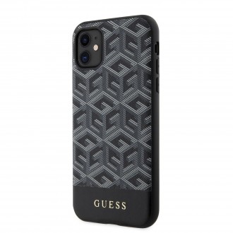 Guess PU G Cube MagSafe Kompatibilní Zadní Kryt pro iPhone 11 černý