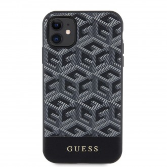 Guess PU G Cube MagSafe Kompatibilní Zadní Kryt pro iPhone 11 černý