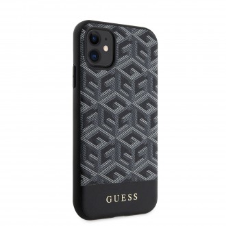 Guess PU G Cube MagSafe Kompatibilní Zadní Kryt pro iPhone 11 černý