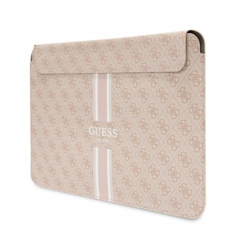 Guess PU 4G Printed Stripes Computer Sleeve 16" růžový