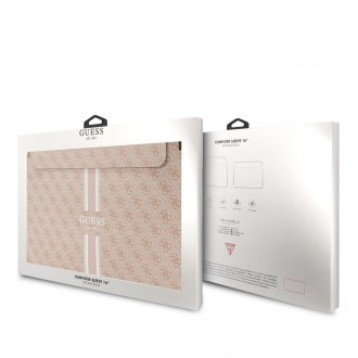 Guess PU 4G Printed Stripes Computer Sleeve 16" růžový