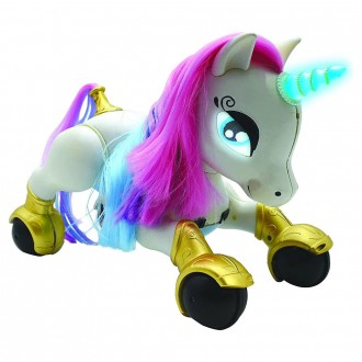 Můj chytrý robotický Jednorožec, tanec, chůze, pohyby, dotykové senzory