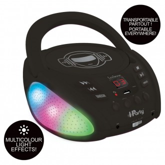Přenosný Bluetooth CD přehrávač iParty se světelnými efekty