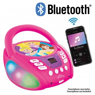 Přenosný Bluetooth CD přehrávač Disney Princess se světelnými efekty