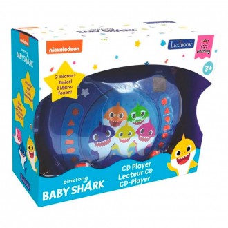 Přenosný CD přehrávač Baby Shark se 2 mikrofony