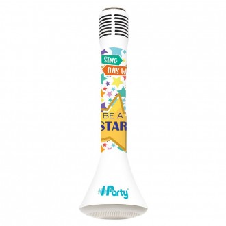 Bezdrátový karaoke mikrofon iParty s vestavěným reproduktorem a světelnými efekty