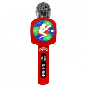 Bezdrátový karaoke mikrofon Kouzelná Beruška s vestavěným reproduktorem a světelnými efekty